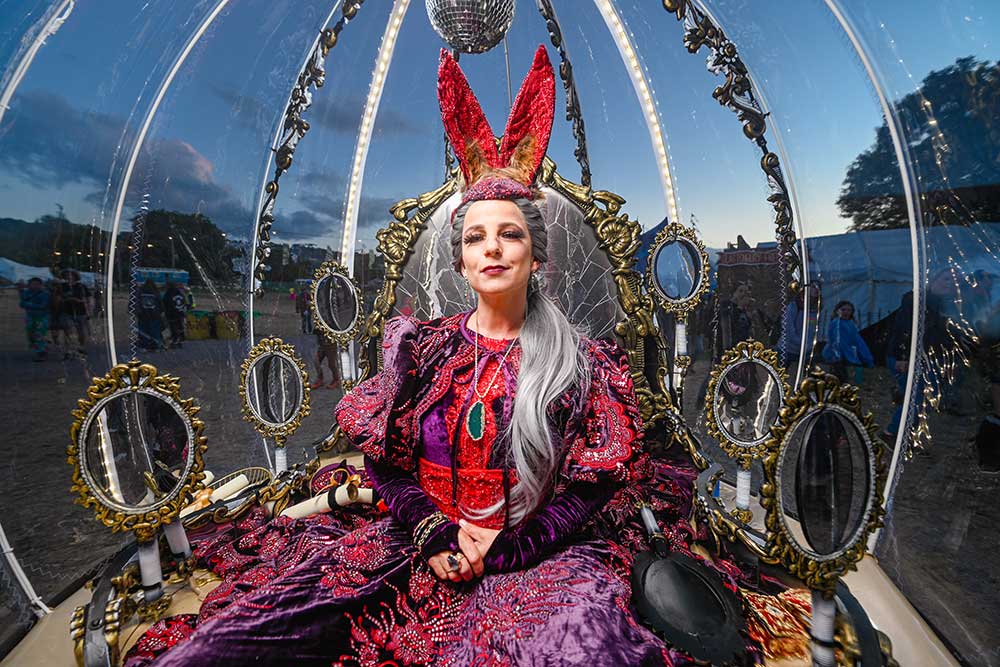 Mystic Mirror Globe act magic at Glastonbury Festival